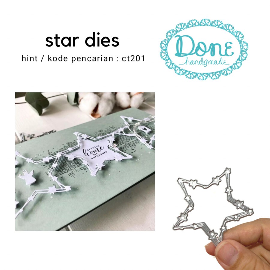 Done handymade star cutting dies bintang scrapbooking stencil ct201