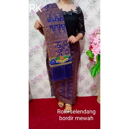 Rok dan Selendang Bordir Motif Palembang-2