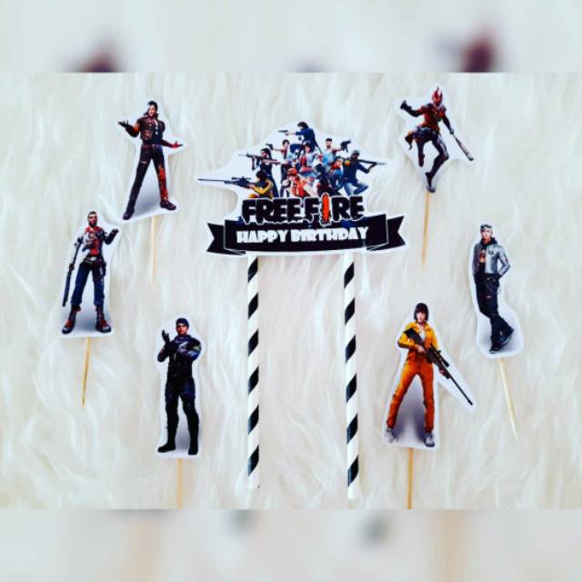 Topper Free Fire topper ulang tahun topper tart topper puding hiasan kue hiasan ultah