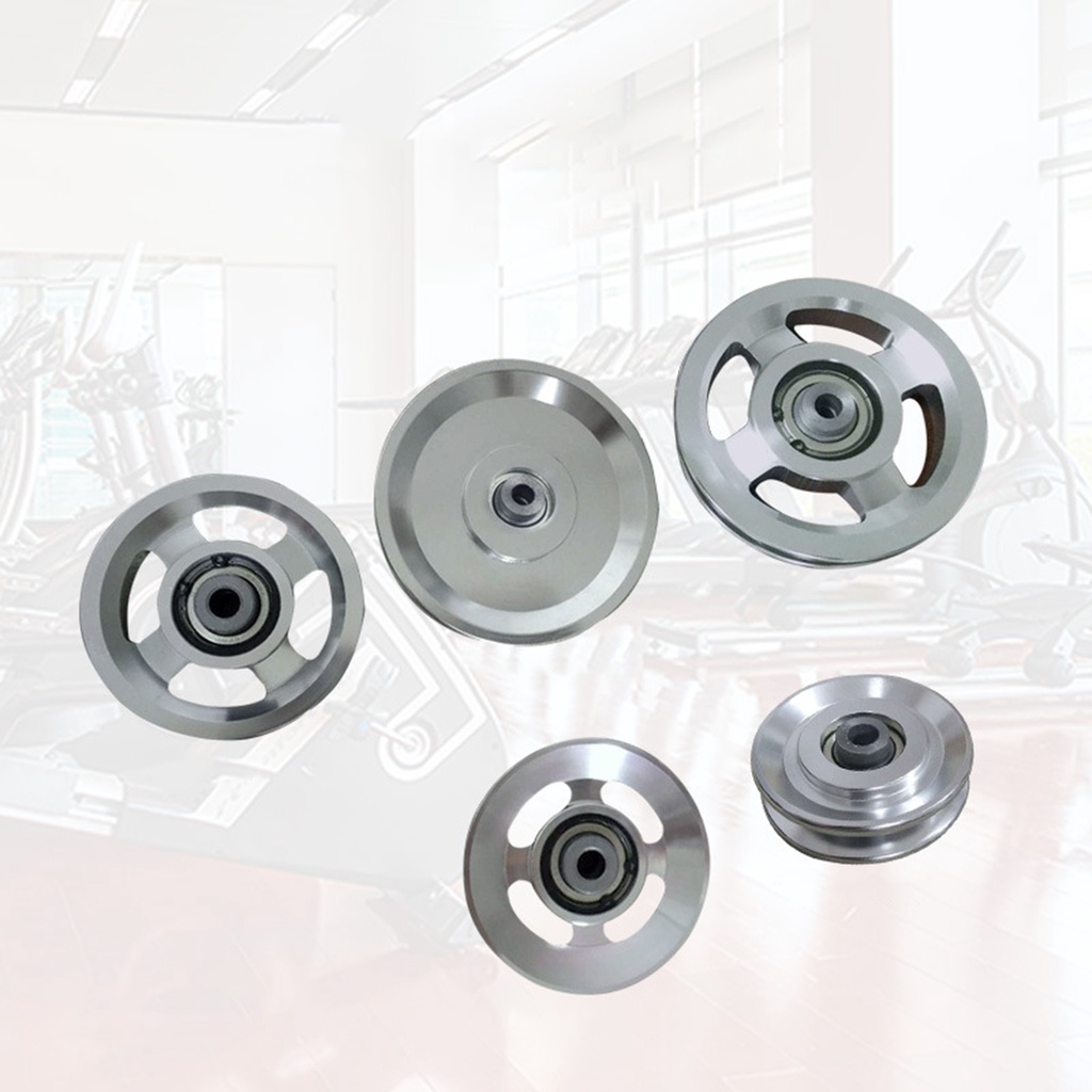 [Jianxin] Pulley Wheel Smooth Surface Easy to Replace Replacement Aluminium Alloy Bearing Pulley Wheel for Fitness Equipment