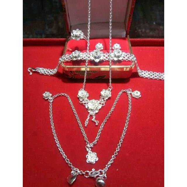 1 set mawar (perak murni)