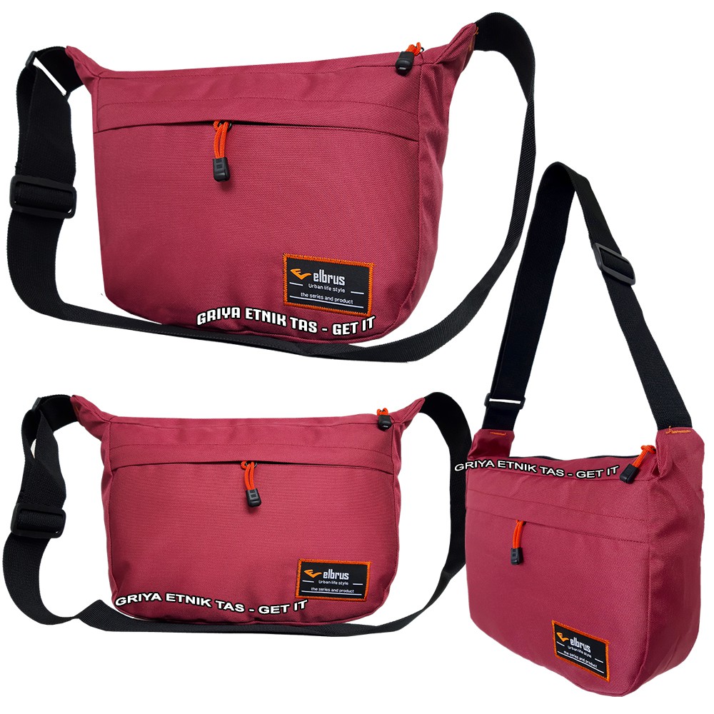 Tas Selempang Pria Elbrus Polos - Tas Slempang Cowo Sekolah - Slingbag Pria Terbaru Murah