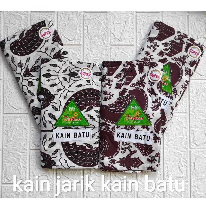 Dahlia Kain Jarik Batik KainBatu Halus Super Latar Putih