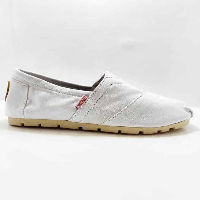 ■ PROMO SEPATU SNEAKERS PRIA ORIGINAL■ SEPATU SLIP ON PRIA WANITA WAKAI PUTIH - 37 ,SLIP ON