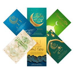 

Kartu Idul Fitri Lebaran Ramadan Greeting Cards Ucapan Paket Set Bundle 6 pcs Terharu Arts 001