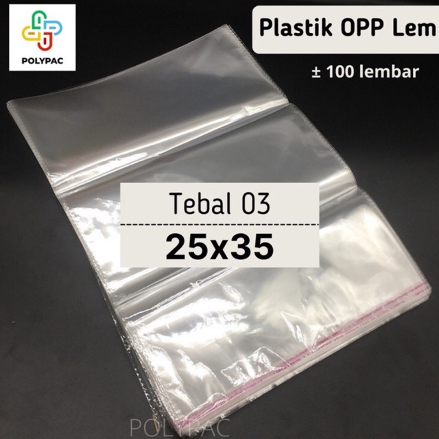 

Plastik OPP Seal / OPP Lem [25x35] - Plastik Baju isi 100 tebal 03