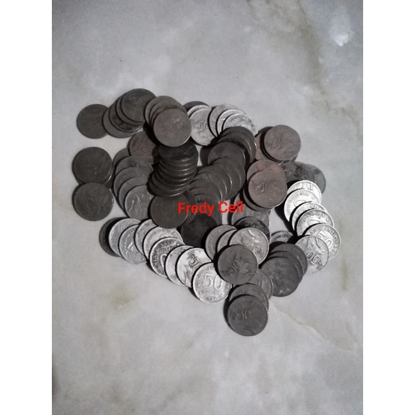 Asli Uang Kuno Koin Indonesia Burung Cendrawasih 50 rupiah