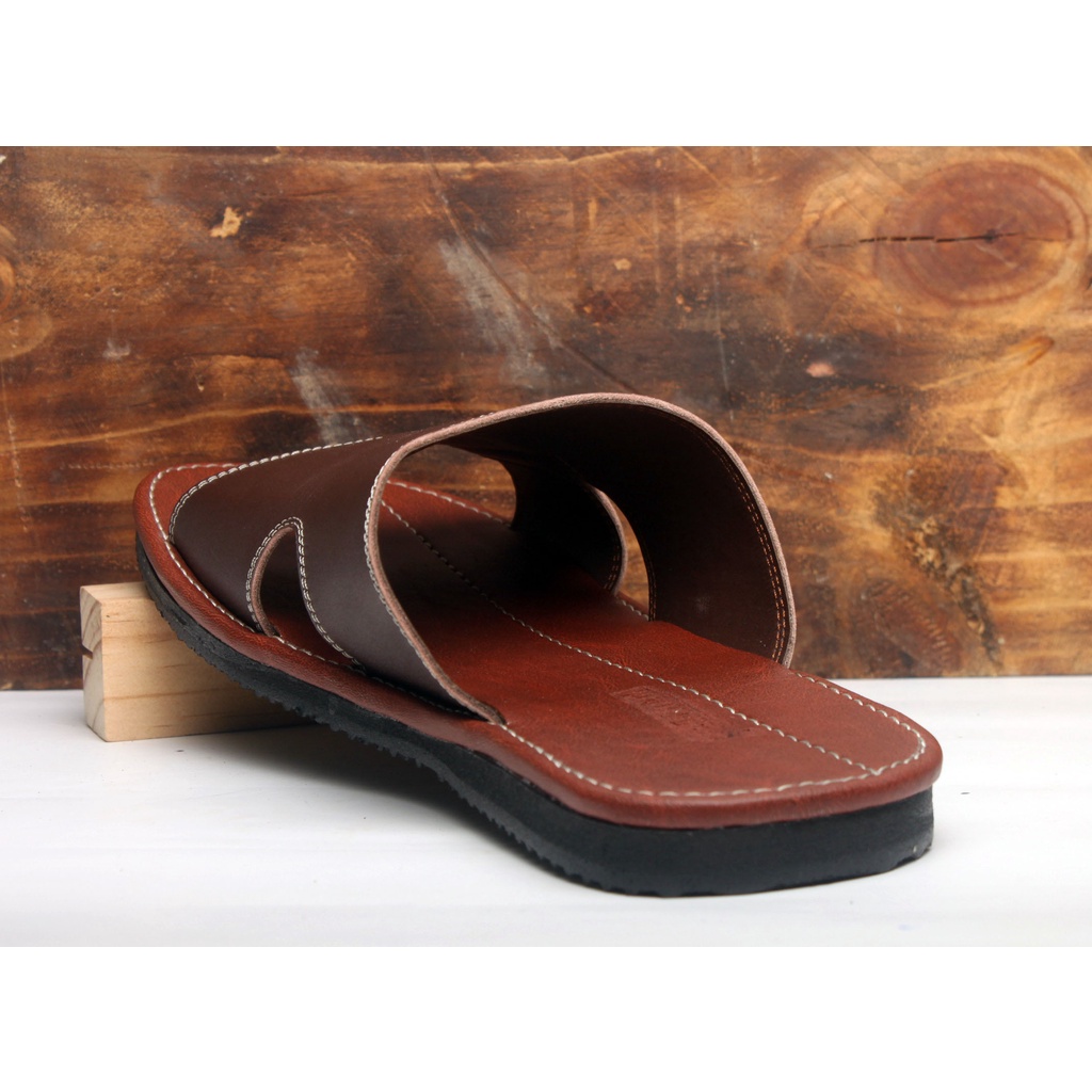 Sandal Kasual Pria Kulit Asli Rasheda Gr 42 Slide Kokop Big Size