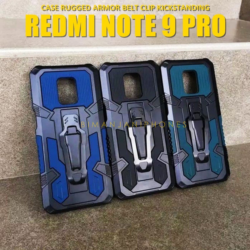 Case Redmi Note 10 10S Note 9 Note 9 Pro Note 8 8 Pro Note 7 Case Armor Kick Standing Belt Clip