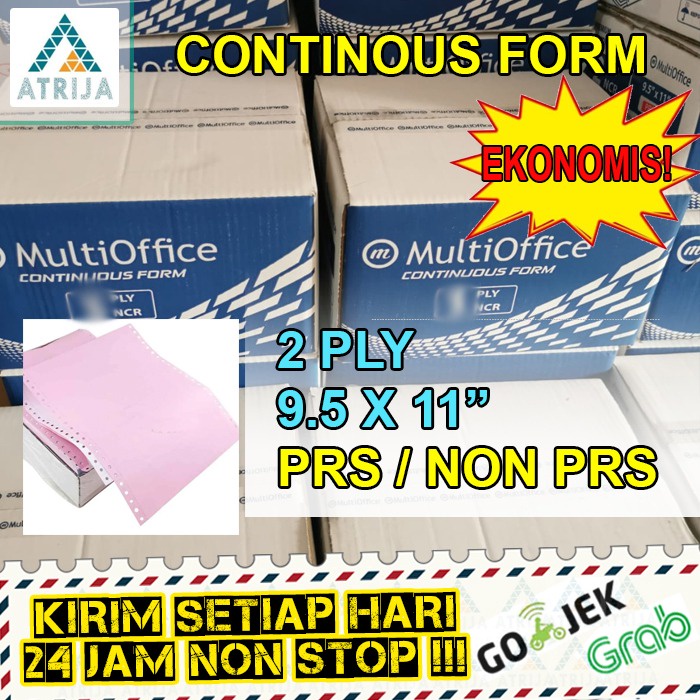 

Continuous Form 9.5 x 11 - 2 Ply. Kertas Komputer Rangkap 2 ECO