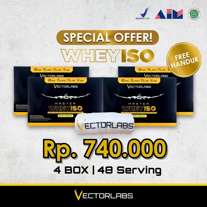 Vectorlabs Master WheyIso Whey Iso 4 Box / 48 Serving / 48 Sachet