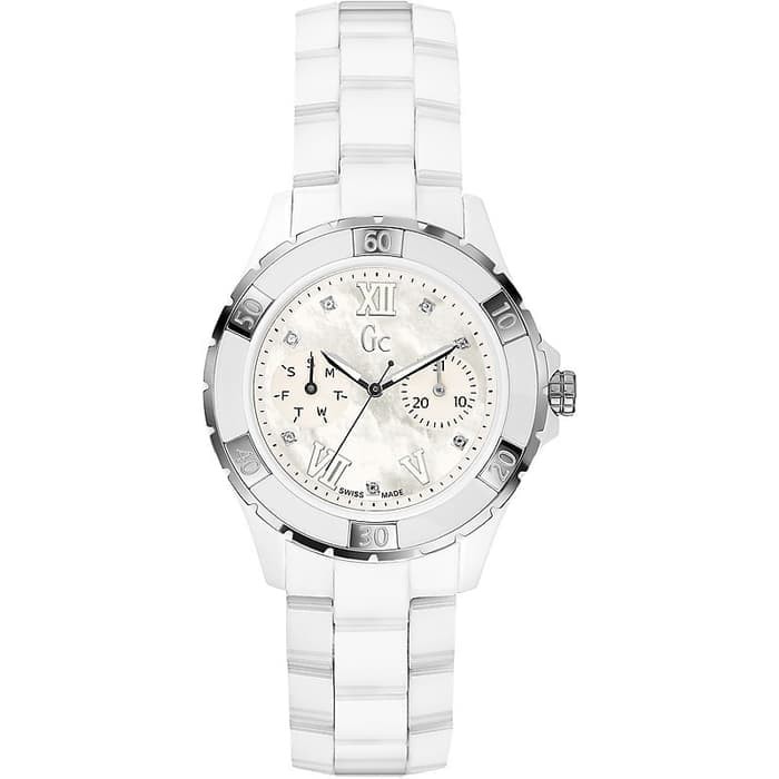Jam Tangan Guess Collection GC Sport Class Ceramic Diamond Ladies 12PM Watch