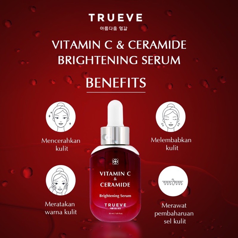 TRUEVE Indonesia / Serum Niacinamide Ceramide Bha Cica Acne Serum Vitamin C Galactomyces Anti Aging