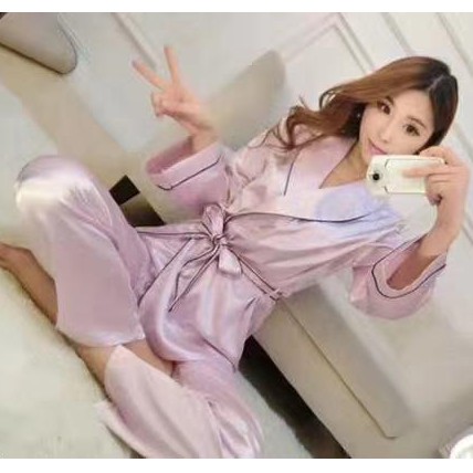 Baju Tidur IMPORT  Piyama Wanita/Cewek Satin Silk Velvet Wanita Dewasa Murah