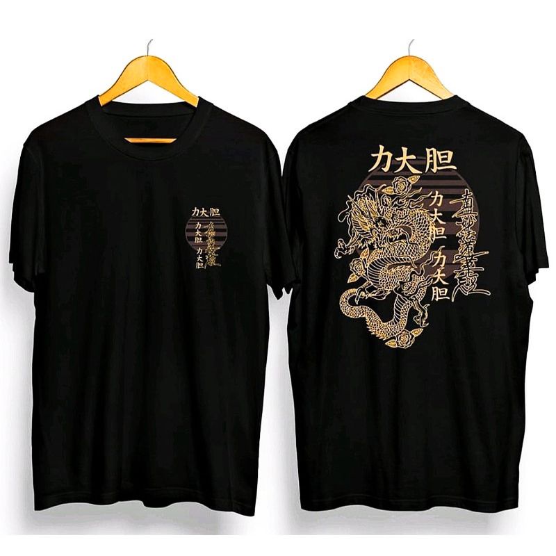 KAOS SAMURAI JEPANG/ATASAN PRIA WANITA/KAOS/KAOS DSAIN JEPANG-NAGA HITAM