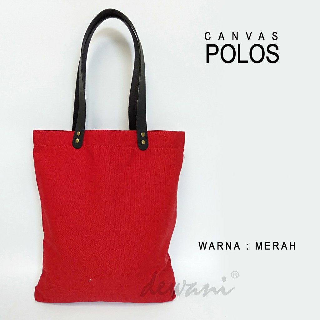 Tote Bag Kanvas Merah Polos Tas Kanvas Simple