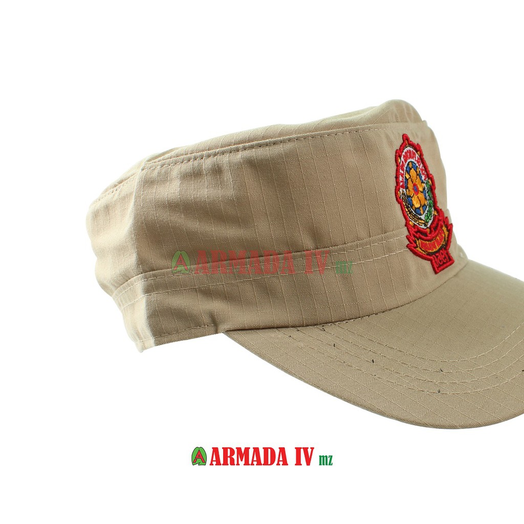 Topi Komando SAT POL PP Logo Timbul Krem