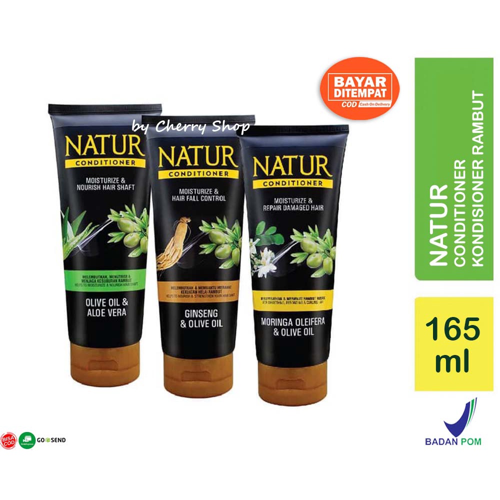 [KONDISIONER RAMBUT] [165ML] [BPOM] Natur Conditioner 165ml / Natur Conditioner Gingseng &amp; Olive Oil / Natur Conditioner Moringa Oleifera &amp; Sweet Almond Oil / Natur Conditioner Olive Oil &amp; Aloe Vera 4