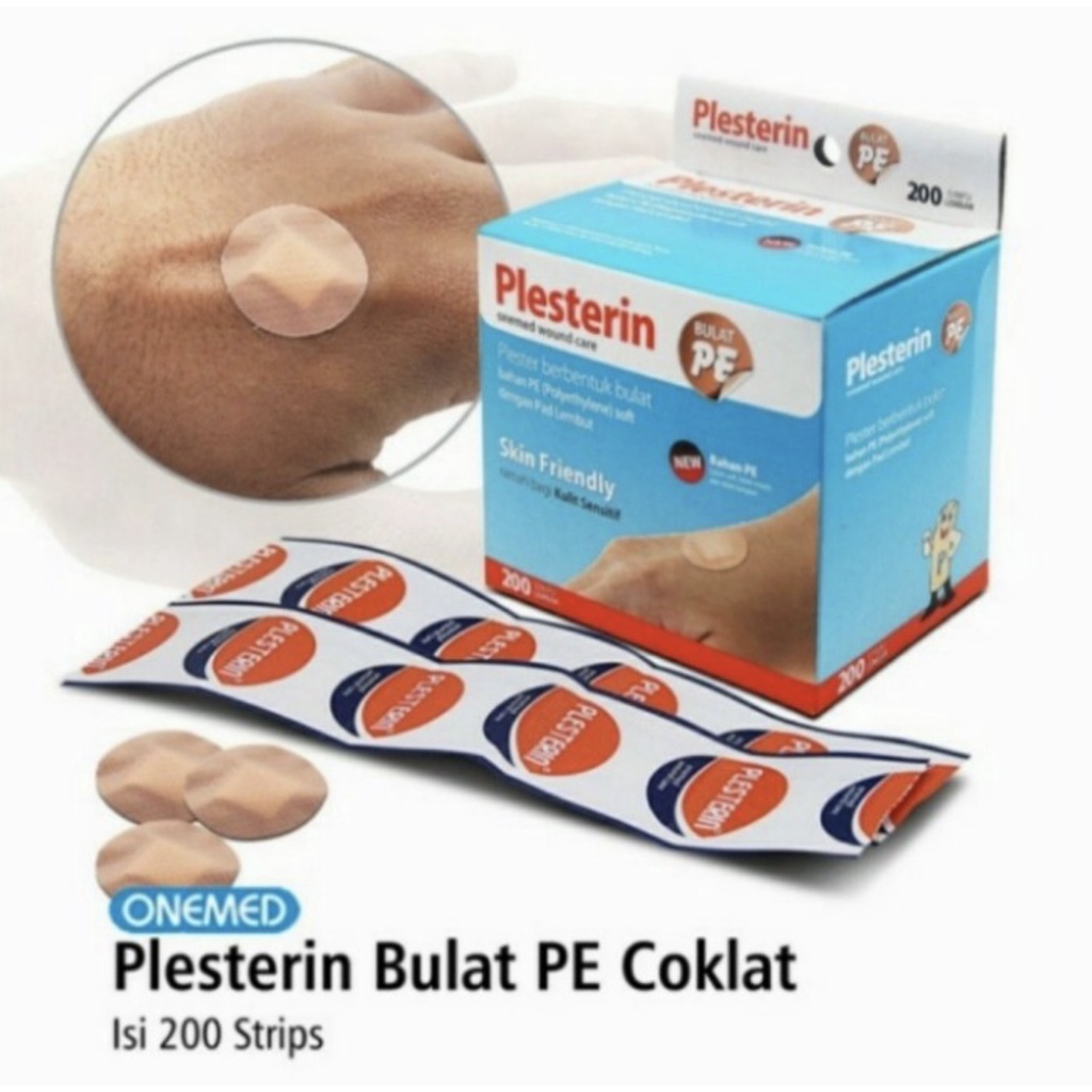 PLESTERIN BULAT PE COKLAT ANTI AIR ONEMED BOX ISI 200's