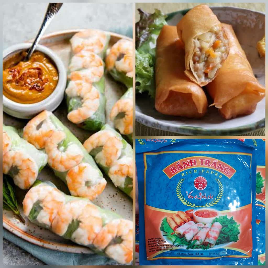 Vietnam spring roll Rice Paper 22cm kulit spring roll 400gr diameter 22 inch 18cm 16 cm BANH TRANG
