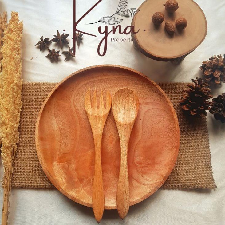 HOT SALE Paket Properti Foto Produk Makanan / Aesthetic Kit Props / Wooden Plate Piring Kayu Rustic 