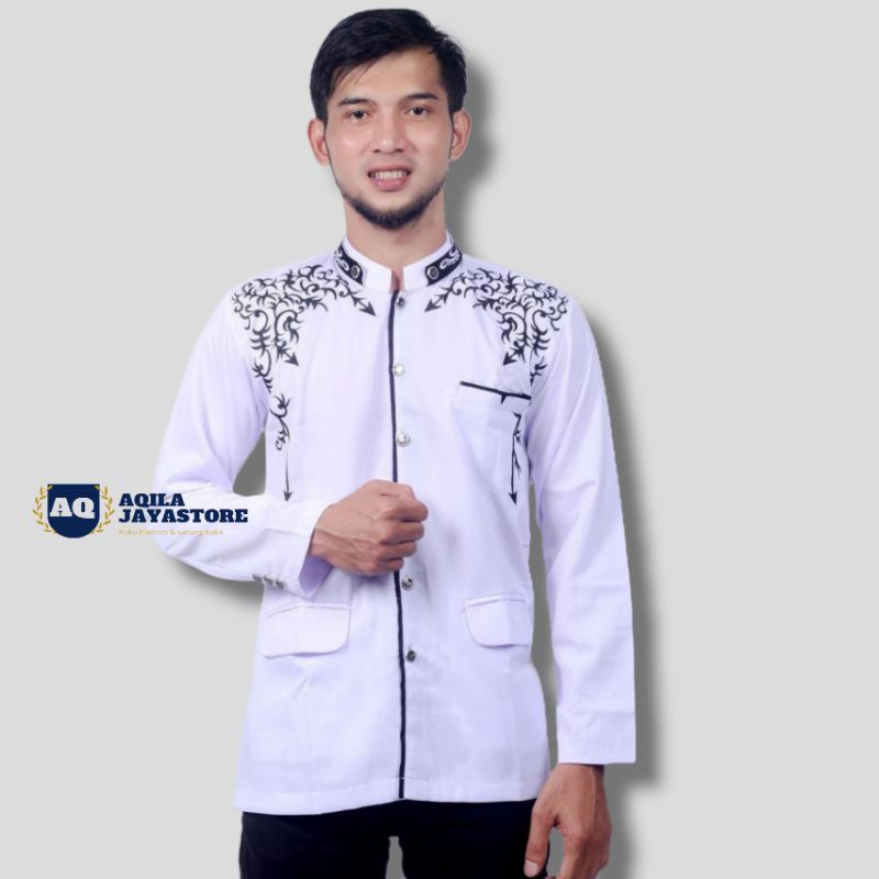 Jasko Lengan Panjang Pria Dewasa Motif Akar Warna Putih | Jasko Pria Dewasa Lengan Panjang | Jasko B