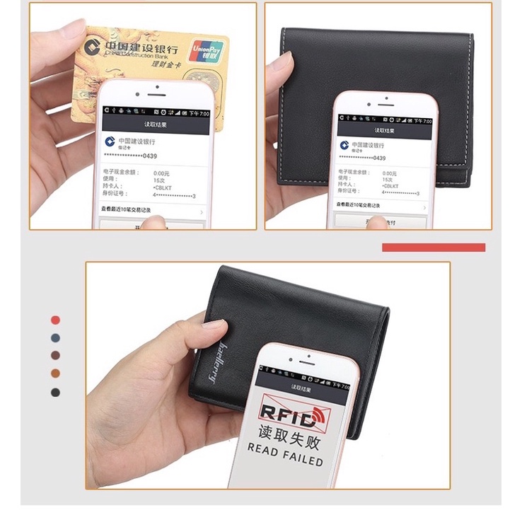 Dompet Kulit Pria Dompet Kartu &amp; Uang Rfid Ada Boxnya Baellerry K9112