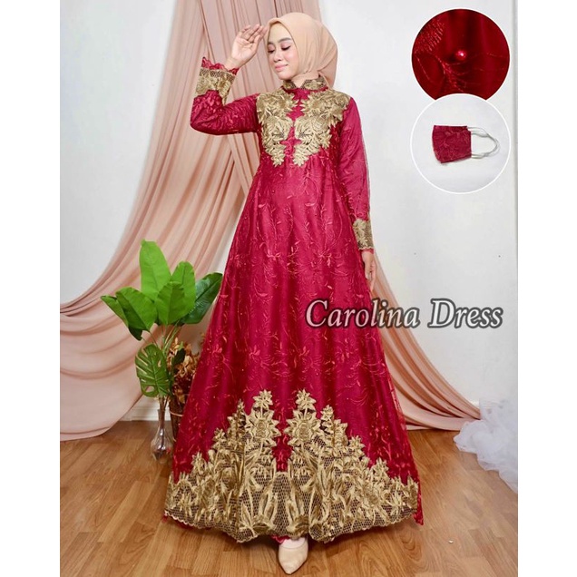 Carolin Dress / Kebaya Gamis Modern / Kebaya Pesta / Gamis Pesta Mewah / Kebaya Cantik / Gamis