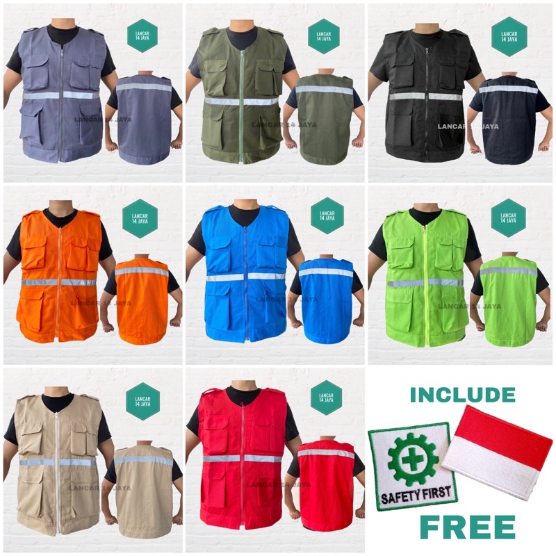 Rompi Safety Wearpack Katelpak Proyek Lapangan Wearpack werpak Rompi Berlogo K3 dan Bendera