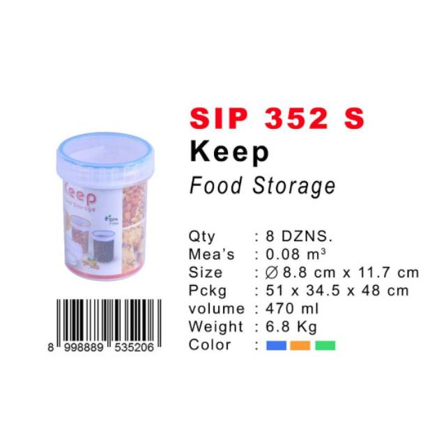 Toples Kecil Shinpo Nest Kapasitas 470ML Toples Jar Plastik Kedap Tebal Tempat Penyimpanan Makanan R