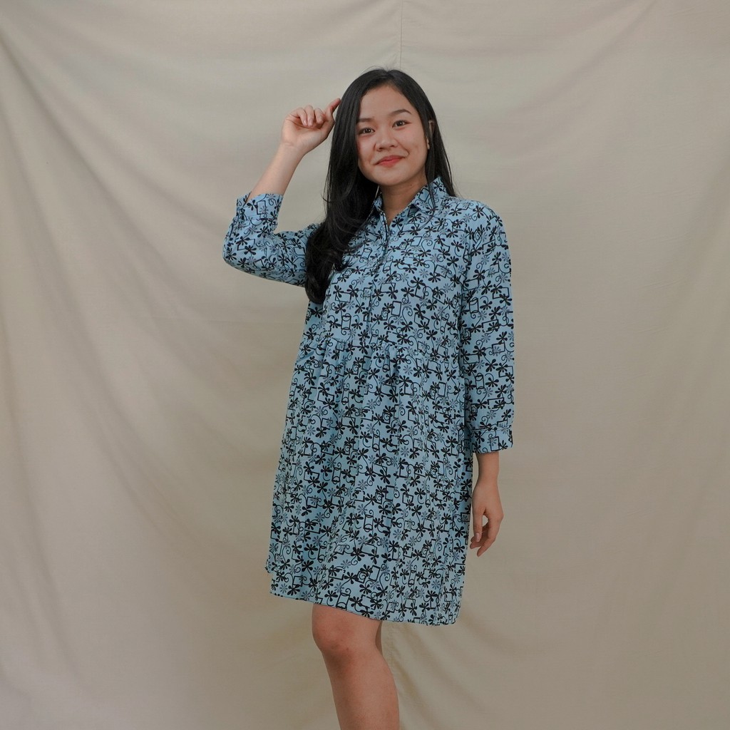 Tunik Daun/tunik BabyBlue/tunik wanita/muslim/atasan