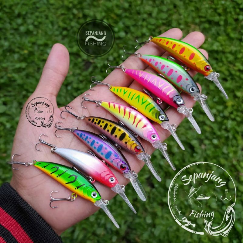 Minnow UL Sinking Lidah Panjang ~ 5 gram / 7 cm ~ Minnow Lidah Panjang ~ Sepanjang Fishing