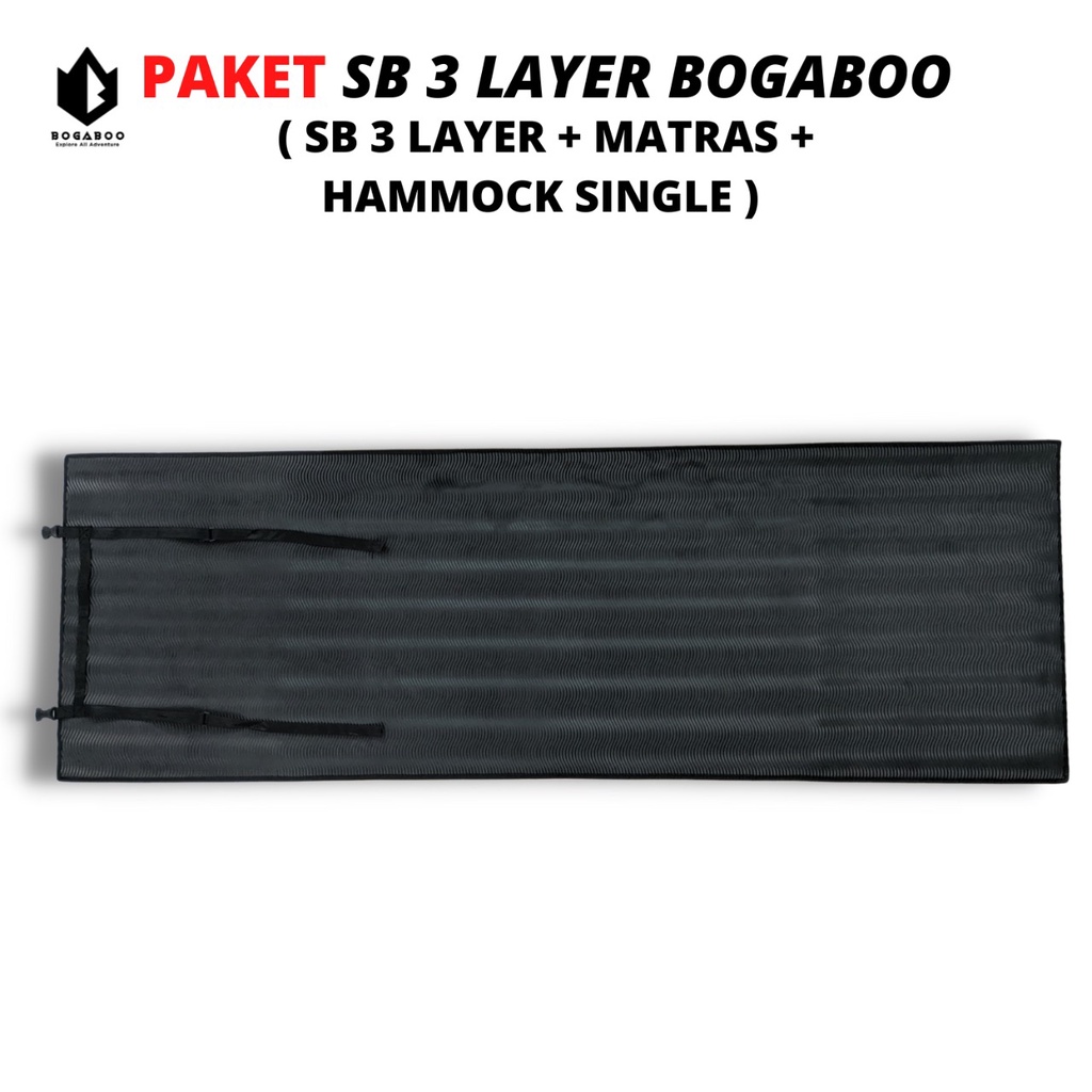 Paket Hemat - Matras + SLEEPING BAG POLAR 3 Layer  BOGABOO + HAMMOCK - HAMOK - hamuk - hammock