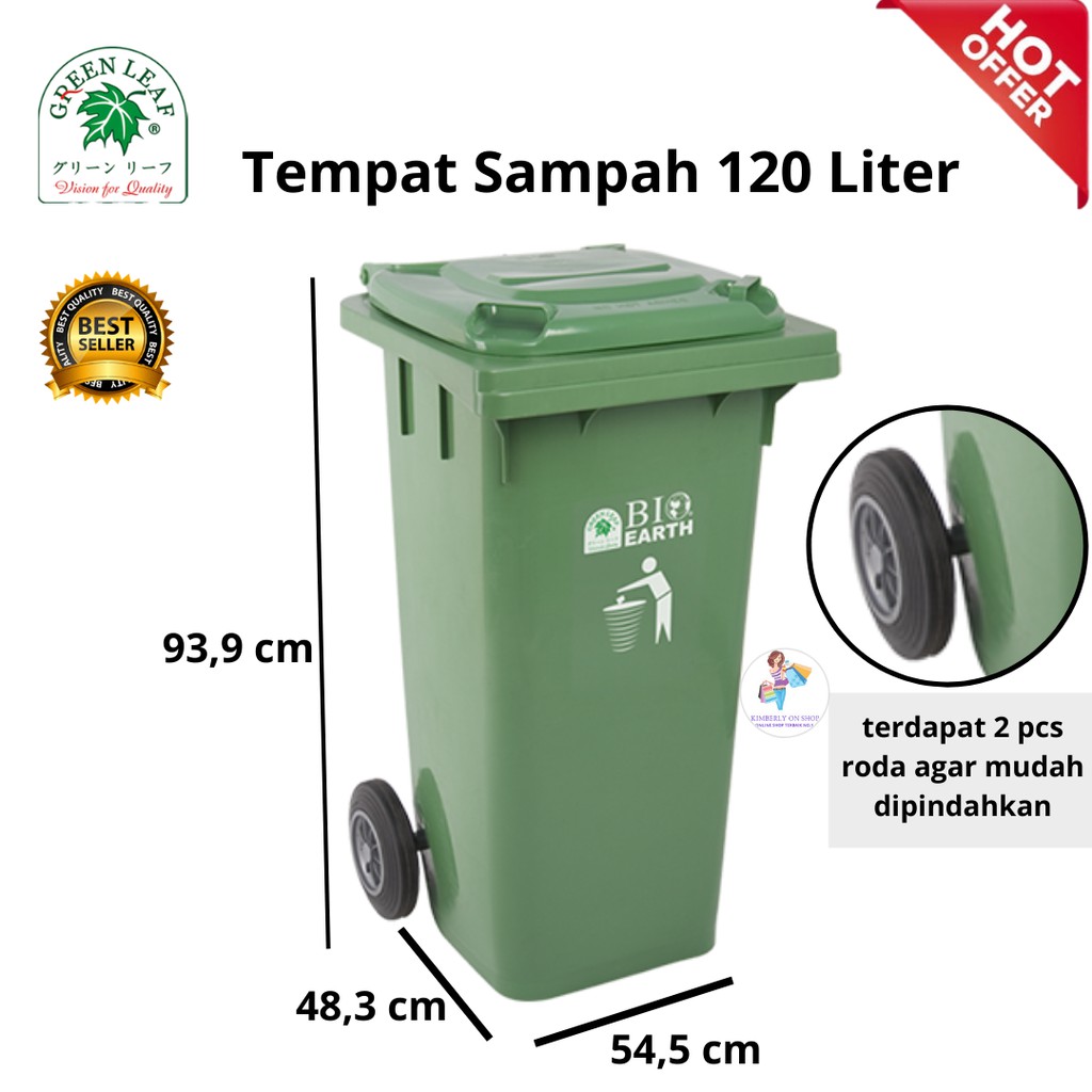 Tempat sampah BIO 120 liter green leaf 2012