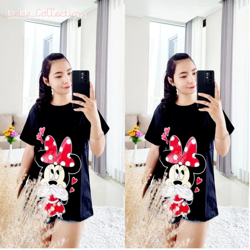 KAOS WANITA IMPORT MURAH / KAOS WANITA MINNIE MOUSE SIZE XL