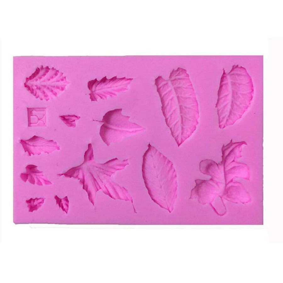 3D Silicon Mold Fondant Cake Decoration - 14 Leaves Modelling