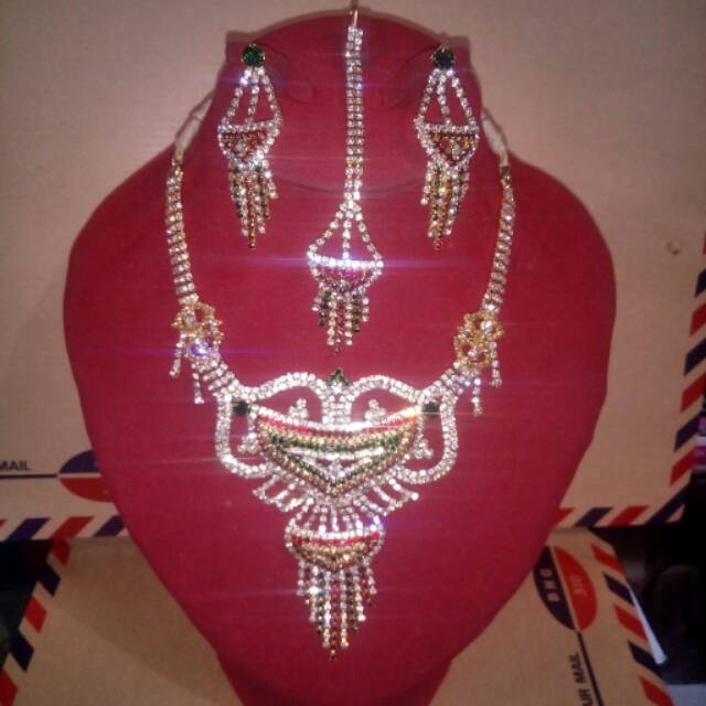 PRELOVED KALUNG SET IMPORT INDIA FULL SWAROVSKI