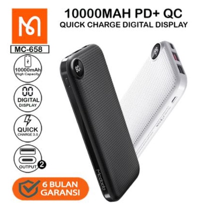 Mcdodo MC-658 Powerbank 10000mAh Digtial Display PD QC 3.0 Fast Charge 18W