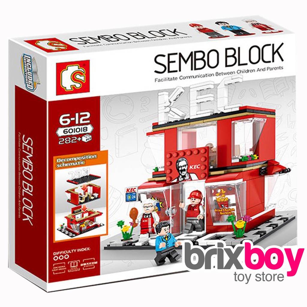  Lego  Sembo City  Block KFC 282pcs 601018 Brixboy Shopee  