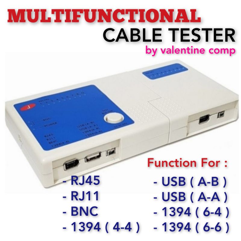 LAN Tester UNIVERSAL JS-002 ( RJ45 / RJ11 / BNC /1394(4-4) / USB (A-B) / USB (A-A) / 1394(6-4) / 1394(6-6)