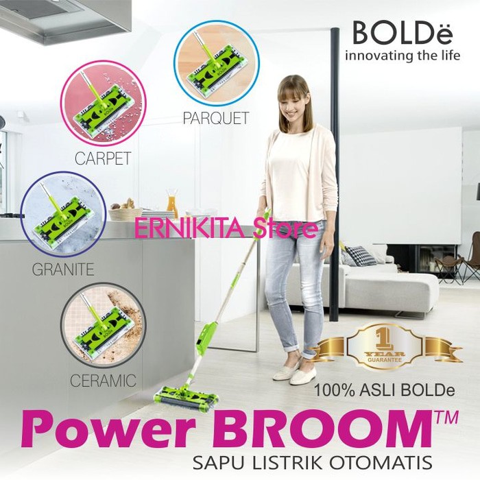 SUPER EXLUSIVE    POWER BROOM BOLDe ORIGINAL Sapu Elektrik Dengan Baterai Rechargeable    .