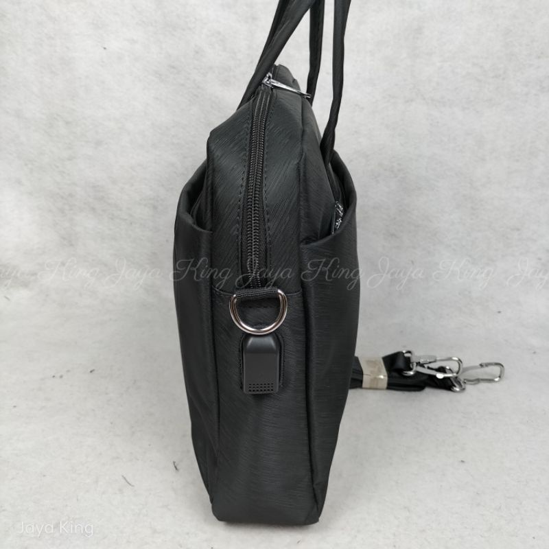 Tas Kantor Laptop USB Polo Land Original Selempang Kerja Briefcase Jinjing Pria