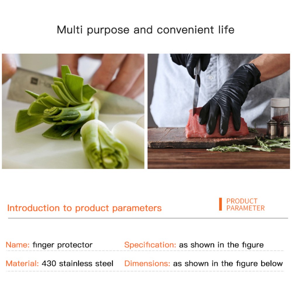 Pelindung Jari Bahan Stainless Steel 304 Serbaguna Anti Potong Untuk Dapur