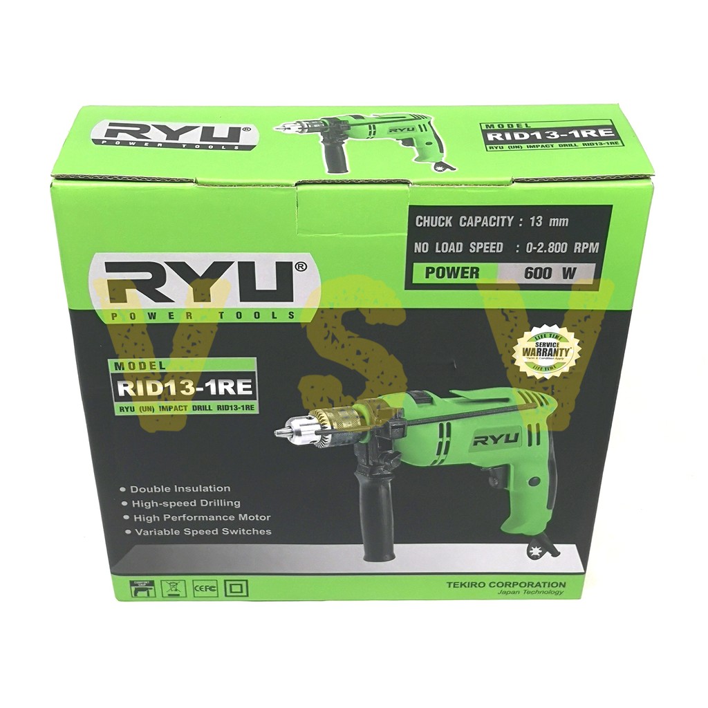 RYU Impact bor 13mm (TANPA BOX PLASTIK) Impact drill 13mm RID13-1RE / Bor Impact Mesin Bor Ryu 13 mm