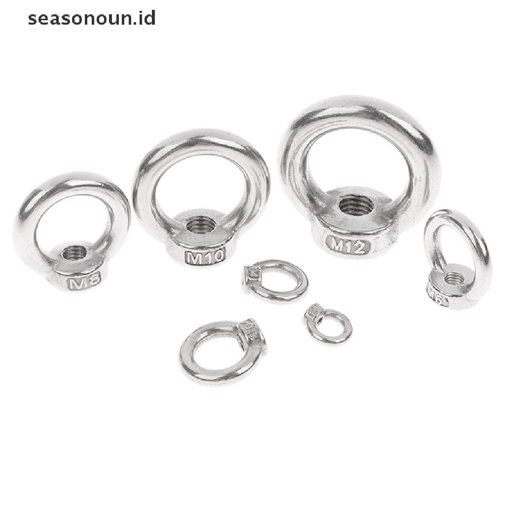 【seasonoun】 2Pcs Lifting Eye Nuts/Screw Ring Eyebolt Ring Hooking Nut Screws M3 -M12 ID