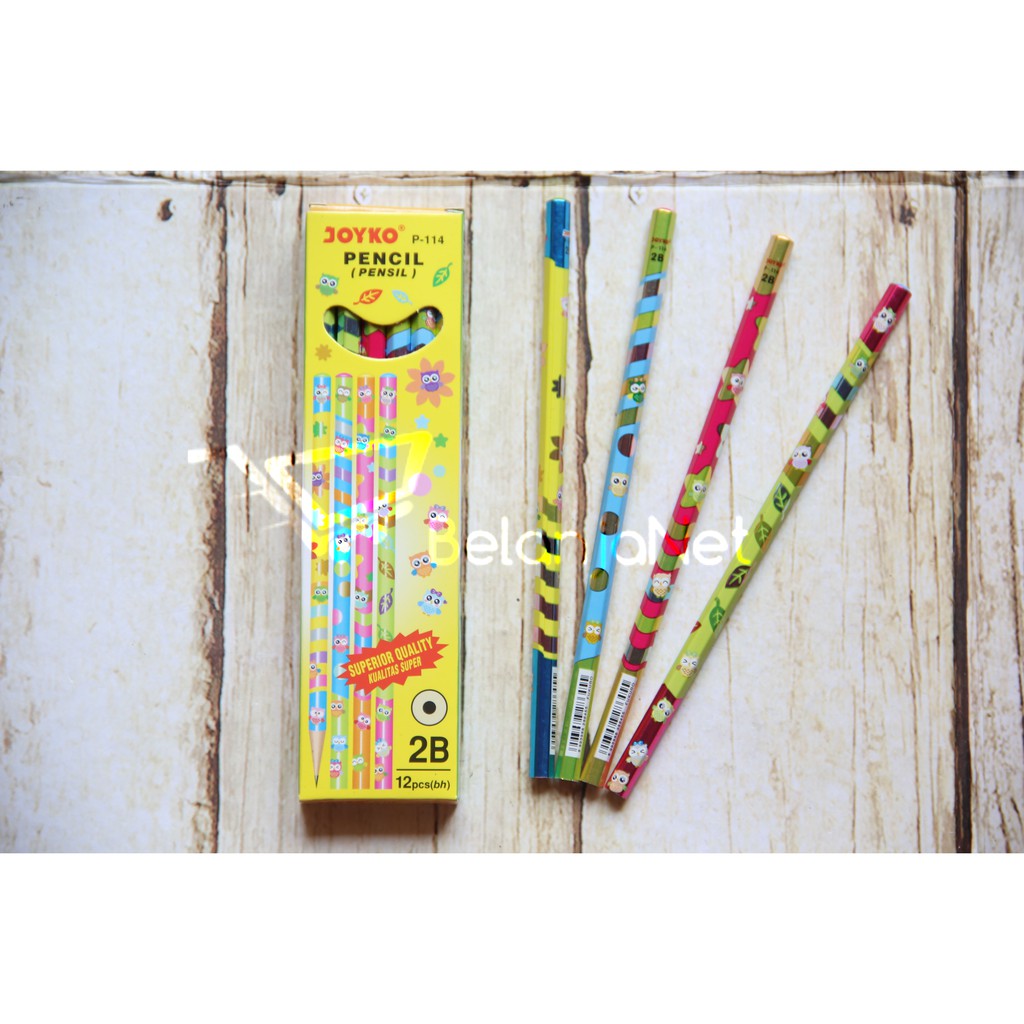 Pensil 2B Joyko P-114 Motif Metalik Lucu [1 LUSIN]