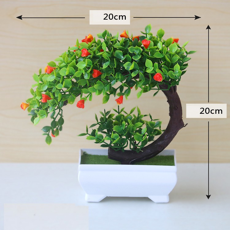 Kunataruma AM353 Bunga plastik / pajangan bunga Artificial / motif Rose Vas Petak-Orange