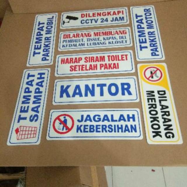 

Acrylic Papan Nama Sign Label Tempat Sampah dll 14x40cm