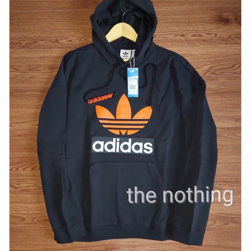 Adidas Originals Big Trefoil Hoodie Black Orange-Size M