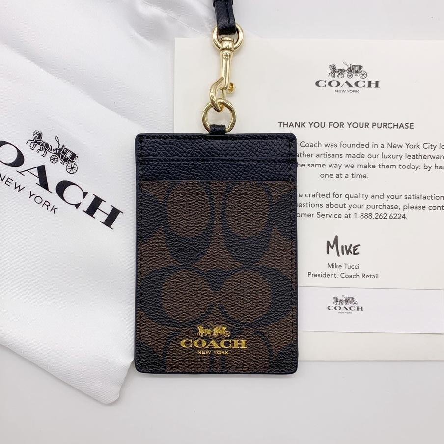 

⚡️9.9 Promo Brand⚡️ (Original) COACH lanyard Kartu kerja Pemegang kartu id DIY klasik Name tag holder Four color !!!